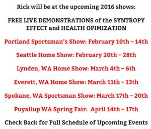 Free Syntropy Zone demonstrations at upcoming events