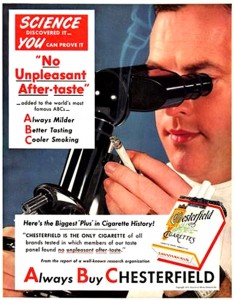 Always buy Chesterfield scientific discovery cigarette advertisement large